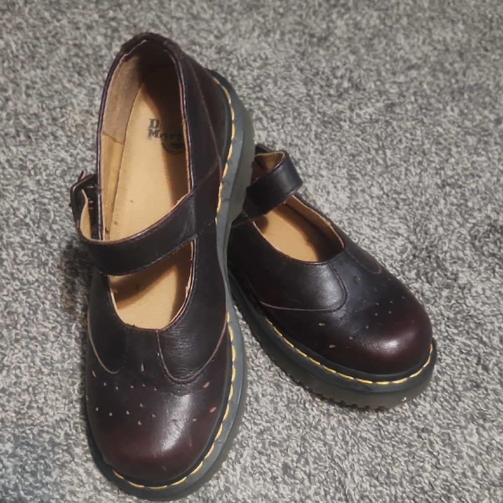 Dr. Martens Brown Dress Shoes with Mary Jane Style